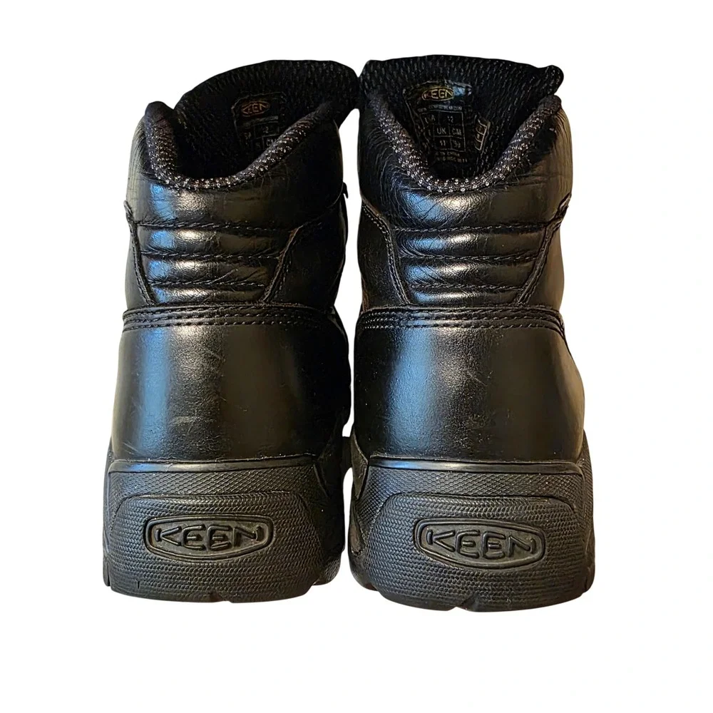 Keen Waterproof Black Leather Hiking Boots Mens 12 Lace Up‎ Mid Top GDC 0511